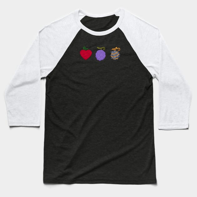 Devil Fruits 2 Baseball T-Shirt by RedSun